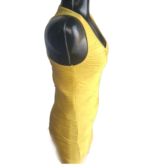QED London Yellow Women's Tank Bodycon Mini Dress M - Picture 3 of 6